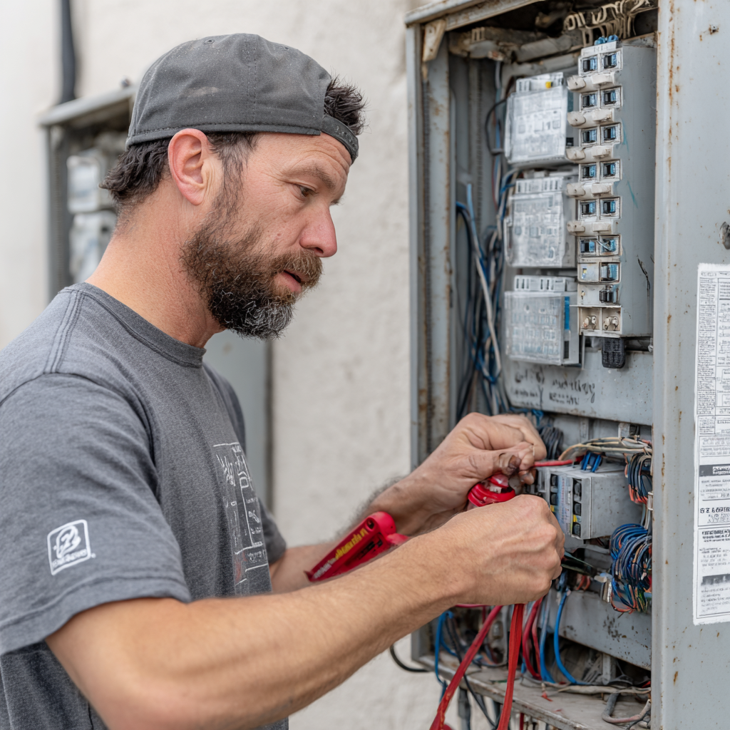 Emergency electrical repair service responding to urgent residential electrical issue requiring immediate professional attention