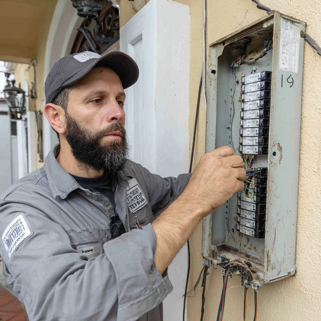 Whole-home backup generator installation with automatic transfer switch for residential power outage protection